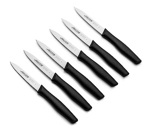Arcos Serie Nova, Set Coltello Sbucciare, Lama Acciaio Inossidabile Nitrum, Manico Polipropilene, Colore Nero