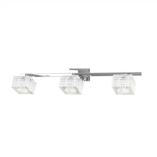 Top Light Applique Contemporanea Metropolitan Metallo Cromo Vetro Trasparente 3 Luci G9