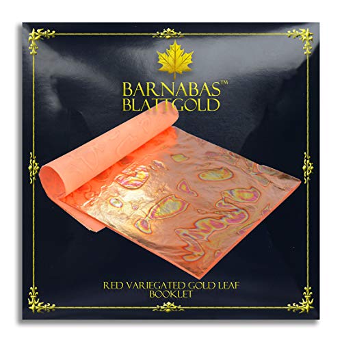 Barnabas Blattgold Foglia Oro Variegata: Rossa 14 X 14Cm, Libretto 25 Foglie