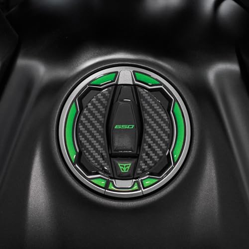 Resin Bike Adesivi Moto Compatibile Con Kawasaki Versys 650 2022-2024 Verde. Protezione Tappo Serbatoio Da Urti E Graffi. Adesivi Resinati Con Effetto