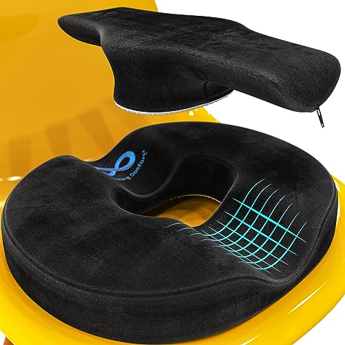 Everlasting Comfort Donut Pillow - 2 In 1 Seat Cushion - Supports Hemorrhoid And Tailbone Pain