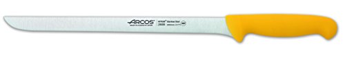 Arcos Serie 2900, Coltello Prosciutto, Lama Acciaio Inossidabile Nitrum 280 Mm, Manico Polipropilene, Colore Giallo