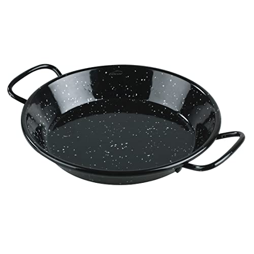 Lacor - 60184 - Padella Per Paella In Ferro Maltato, Mini Paella, Ideale Per Presentare, Servire E Cucinare, Coperchio Con Acciaio Smaltato, Ø24 Cm
