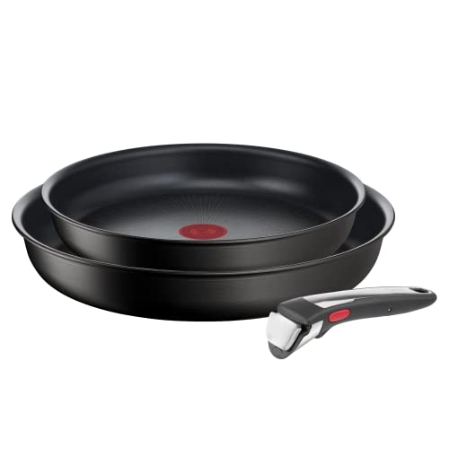 Tefal Ingenio Eco Resist On Set 2 P, Impilabile, Induzione, Facile Da Pulire, Rivestimento Antiaderente, Indicatore Di Avvio Di Cottura, Cottura Sana,