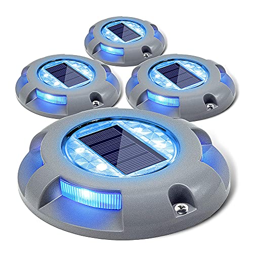 Siedinlar Luci Solari Per Ponte Vialetto Luci Led Lampade Solari Da Giardino Per Esterni Impermeabili Per Molo Giardino Marciapiede Scala 4 Pezzi (Blu
