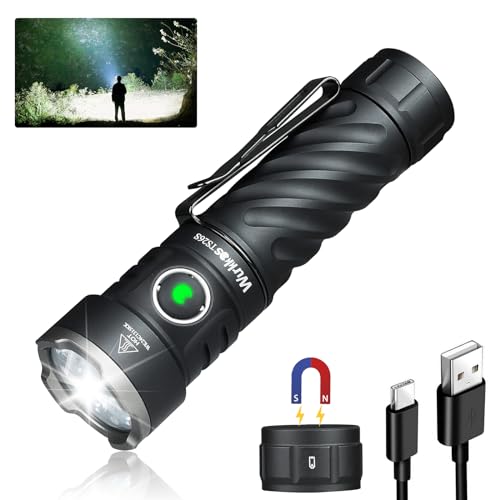 Wurkkos Torcia Led Ricaricabile Ad Alto Lumen - Ts26S 3100L Super Luminosa Con Base Magnetica - Potenzia La Corrente Costante 325H Torcia A Lunga Dura