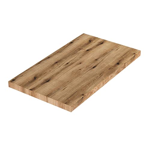 Kiamami Valentina Top Per Lavabo Da Appoggio Da 80Cm In Legno Rovere Naturale