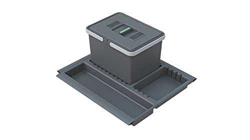 Elletipi Metropolis Ptc22 05050 7F C97 Ppv Pattumiera Differenziata Da Cassetto, Grigio, 41X46X22 Cm