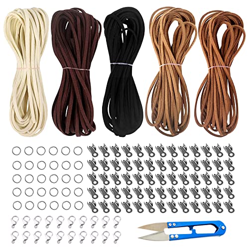Cordino Cuoio, 5 Pezzi 5M Cordoncino Pelle Scamosciata, Cordoncino Di Cuoio Intrecciato, Corda Di Cuoio Lacci, Per Confezioni Regalo, Artigianato Fai-