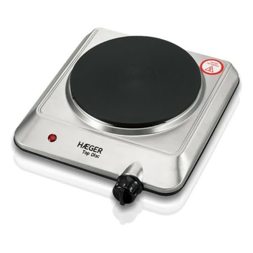 Plaque Électrique Haeger Top Disc Acier Inoxydable 1 Fourneau 1500W
