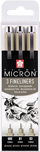 Pigma Micron Xsdk3Fd – Set Di 3 Penne Di Disegno Nero