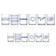 Set 6 Bicchieri Deco Blu