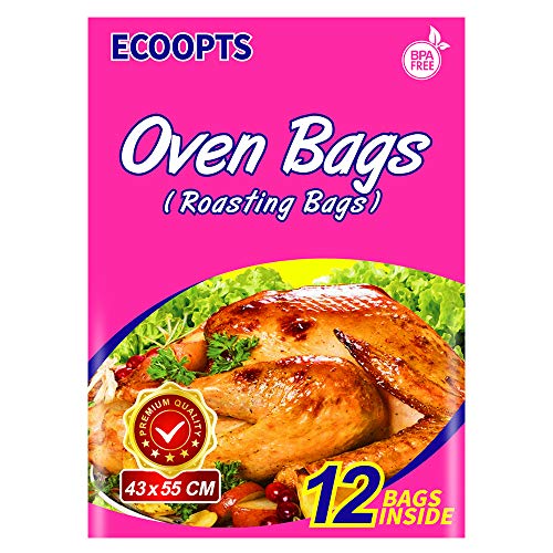 Ecoopts Sacchetti Da Forno Di Grandi Dimensioni Per Tacchino Al Forno, Sacchetti Per Cottura Arrosto, Per Pollo, Carne, Prosciutto, Frutti Di Mare, Ve
