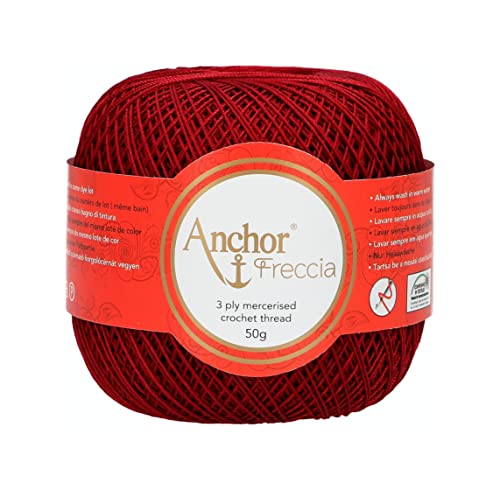 Anchor Freccia Stärke 16 4771016-00044 - Filato Per Uncinetto, 100% Cotone Rosso