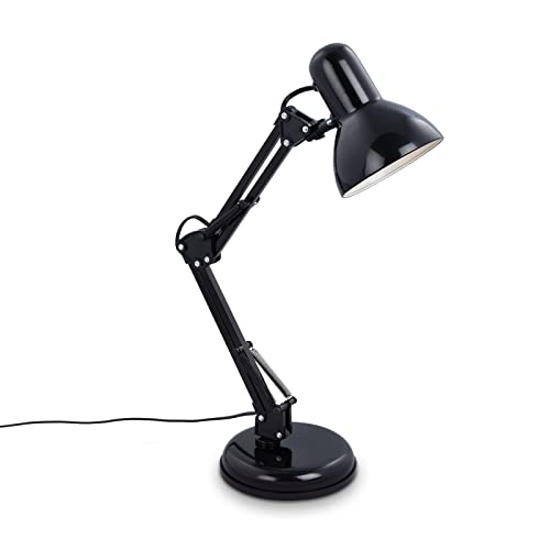 Briloner - Lampada Da Scrivania Retro, Lampada Da Tavolo Con Interruttore On-Off, Lampada Comodino Con Braccio Regolabile, Luce Per Lettura, Attacco E