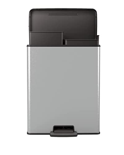 Curver Deco Bin Duo 26+26Lt Pattiumiera, Plastica, Acciaio