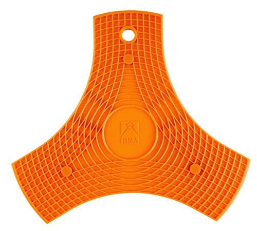 Bra - Safe, Presine/Sottopentola Multifunzione, Silicone, Colore Arancione, 2 Pezzi