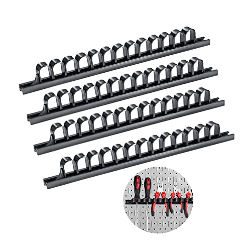 3-H Soporte Destornilladores, Supporto Portautensili, Organizador De Destornilladores Pannello Porta Utensili Da Parete,Lunghezza347 Mm(4 Nero)