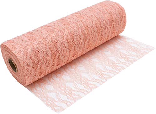 100%Mosel Runner Da Tavola Pizzo, In Rosa Vintage (30 Cm X 20 M), Runner Delicato In Pizzo, Elegante Decorazione Da Tavola Per Matrimonio & Battesimo,