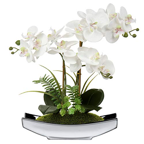 Fiori Artificiali, Orchidea Phalaenopsis, Decorazione Per Soggiorno, Bagno, Tavolo, Altezza 38 Cm