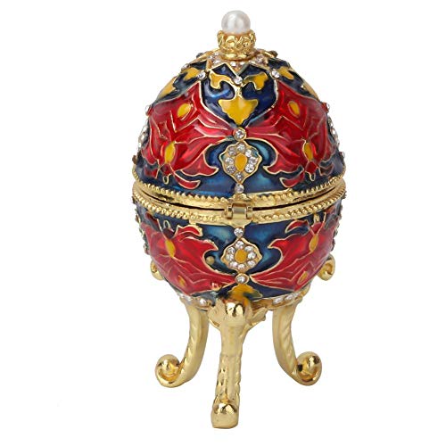 Hilitand Vintage Smaltato Jewelry Organizer Faberge Style Uovo Da Collezione Uovo Di Pasqua Diamante Trinket Box Regalo Di Decorazione