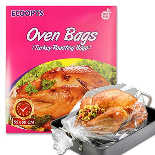 Ecoopts Sacchetti Da Forno Di Grandi Dimensioni Per Tacchino Al Forno, Sacchetti Per Cottura Arrosto, Per Pollo, Carne, Prosciutto, Frutti Di Mare, Ve