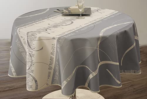 Le Linge De Jules Tovaglia, Poliestere, Grigio, Rotonda 160 Cm