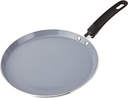 Masterclass Kitchen Craft Padella Per Crepe A Induzione Ecologica Con Antiaderente Senza Sostanze Chimici Più Sano, Alluminio/Ferro, Nero/Blu, 24 Cm