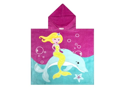 Biancheriaweb Poncho Mare Per Bambini Per Spiaggia In Morbida Spugna Disegno Delfino