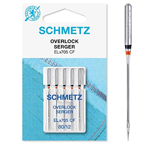 Schmetz Aghi Per Macchine Da Cucire | 5 Aghi Overlock | Elx705 Cf E Sy 2022 | Spessore Dell'Ago 80/12