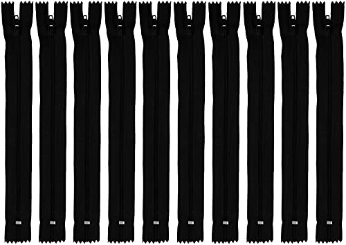 Faden & Nadel Filo E Ago 10 Nylon – Cerniere In Nero, Non Divisibile, Ciascuno Lungo 22 Cm.
