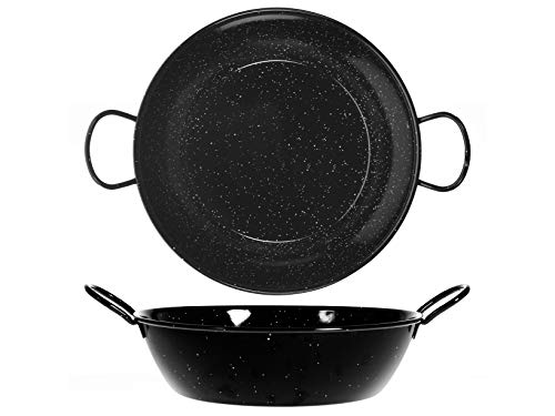 La Valenciana Casseruola 2 Manici, Ferro Smaltato, Nera, Cm 28, Smalto, Nero, 28 Cm