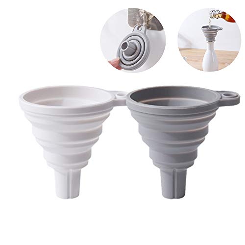 2 Pezzi Imbuto Pieghevole, Imbuto In Silicone, Pieghevole Imbuto Cucina, Multifunzione Portatile Pieghevole Imbuto Ad Retrattile, Per Trasferire Liqui