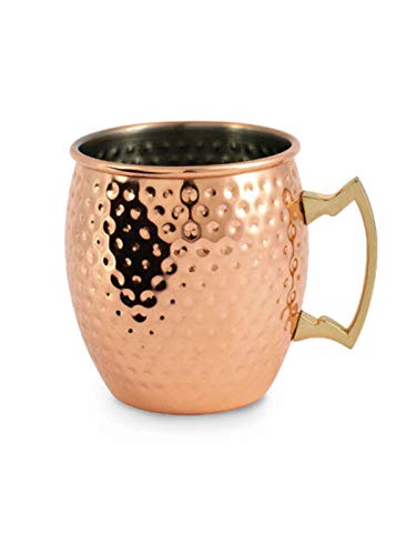 Wd Lifestyle Moscow Mule Tazza Mug Acciaio Placcato Rame Effetto Martellato 500 Ml