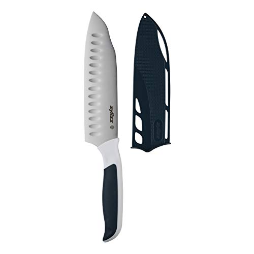 Zyliss E920212 Comfort Coltello Santoku, 18Cm, Acciaio Inossidabile Giapponese, Manico Grigio, Bianco, Coltello Da Cucina, Lavabili In Lavastoviglie