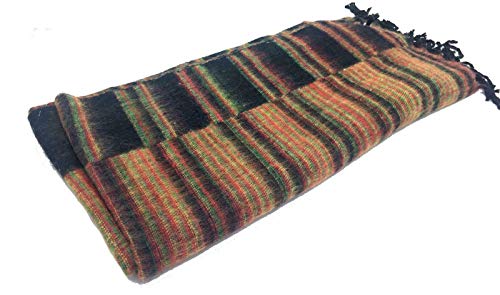 Terrapin Lusso Etnico Tibetano Yak Lana Scialle Hippy Funky Festival Coperta Da Viaggio N370 (Scuro)