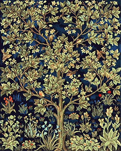 Dipingi Con Numeri Per Adulti E Bambini, Albero Della Vita, Albero Della Felice, Uccelli E Fiori, Kit Fai Da Te, 40,6 X 50,8 Cm, Pittura Acrilica Con