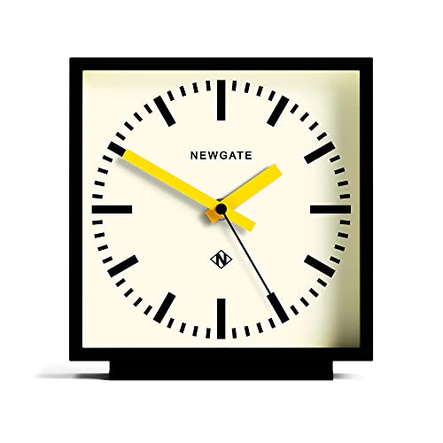 Newgate® Amp Silent Sweep - Orologio Da Camino No Tick - Orologio Da Tavolo Moderno - Orologio Da Tavolo - Quadrante Stazione (Lancette Gialle)