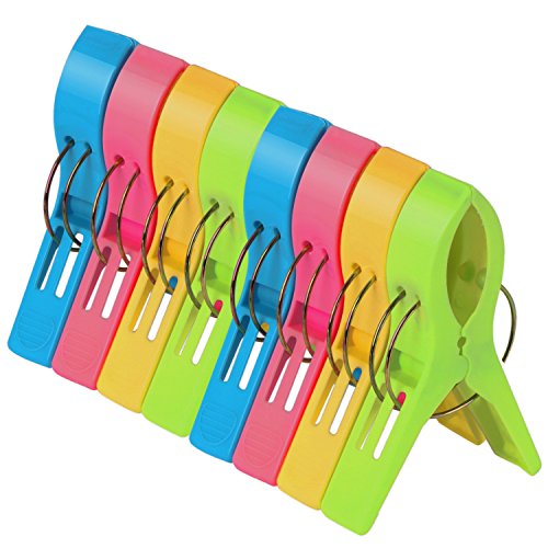 Trixes Confezione Da 8 Mollette In Plastica Grandi In Colori Brillanti, Mollette Per Telo Mare, Per Lettino