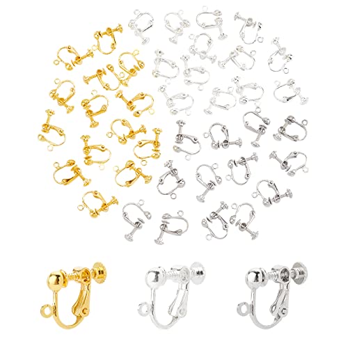 Nbeads 100 Pezzi Misti Ramdom Color Clip Convertitore Orecchino Con Vite Per Anello Aperto Non Trafitto Orecchino Making