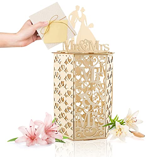 Qinersaw Scatola Di Carte Di Nozze In Legno Scatola Per Buste Matrimonio Box Porta Buste Matrimonio Scatola Per Partecipazioni Di Nozze Per Matrimonio