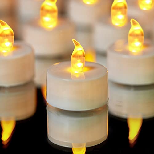 Yiwer Candele A Led,Portò Candele Flickering Flameless Candele,50 Pezzi Realistico A Batteria Falso Candela Calda Luce Giallo Del Bulbo,Ultimi 100 + O
