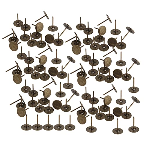 Sheens 100Pcs Unghie Per Tappezzeria, Unghie Per Tappezzeria Antiche Tappezzeria Antiche Di Testa Di Ciano In Bronzo A Testa Grande Piatta (14 X 20 Mm