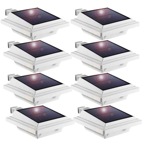 Keenzo Luce Solare Led Esterno, 25 Led Lampade Solari Da Giardino, Ip65 Impermeabili Luci Solare Per Grondaia Per Patio, Passerelle, Cortile, Garage,