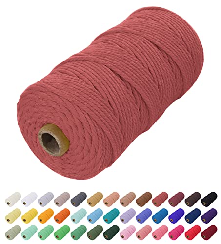 Uiopa Corda Macrame 2Mm X 200M, Filo Macrame Natural Cordoncino Cotone Corda Colorata, Cordino Per Borse Uncinetto, Arazzo Da Parete, Cesto Di Piante 