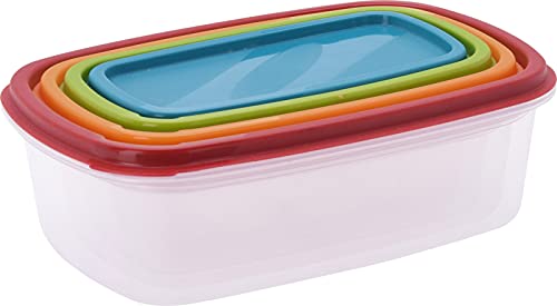 Mijoma Set Di Contenitori Salvafreschezza Per Alimenti, Con Coperchio, Senza Bpa, Per Alimenti, Adatti Per Forno A Microonde E Congelatore (4 Barattol