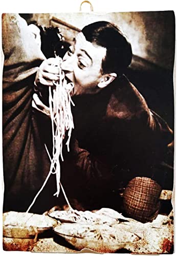 Kustom Art Quadro Quadretto Stile Vintage Serie Attori Famosi Totò Mangia Spaghetti Stampa Su Legno 10X15 Cm