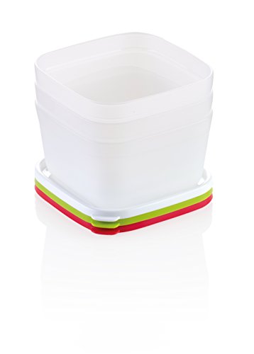 Tescoma 891862 Purity Contenitori Igienici Per Freezer , Plastica, Bianco/Verde/Rosso, 0.5 L, 3 Pezzo