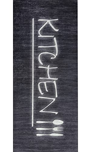 Mani Textile Tps_Kitch_Nero 50 Tappeto, Poliestere, 50 X 120 Cm