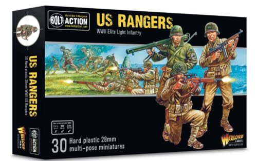 Warlord Games Us Rangers Infantry – Miniature In Plastica Scala 28 Mm Per Bolt Action Miniature Altamente Dettagliate Della Seconda Guerra Mondiale Pe